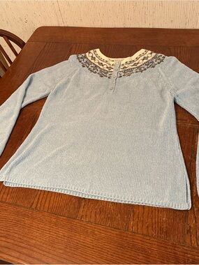 Vintage White Stag Sweater Womens M Knit Pullover Long Sleeve Cozy Soft